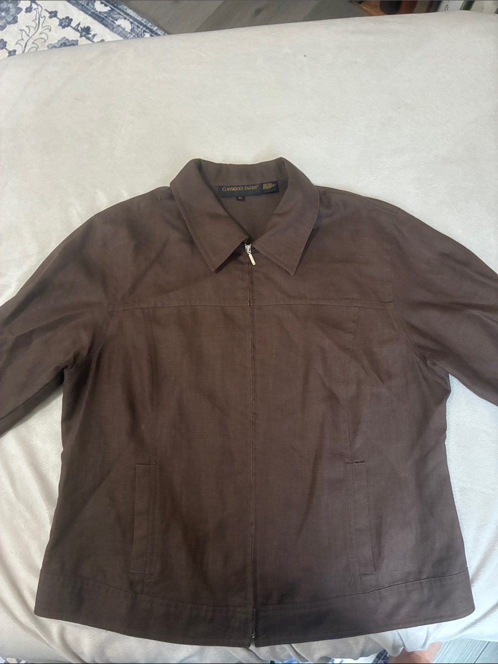 Classiques Entier Brown Lightweight Zip-Front Shirt Jacket
